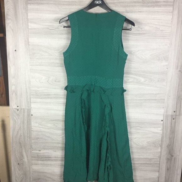 Club Monaco sleeveless Green Lochin Swiss Dot Midi Dress size 12 - Picture 5 of 8